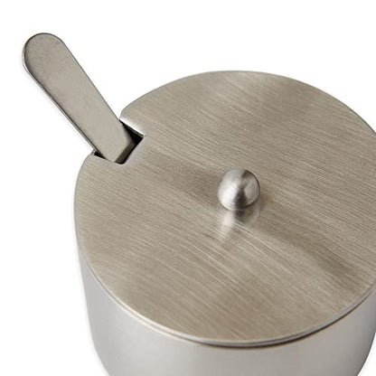 RSVP International Endurance Kitchen Collection Salt Cellar Set with Spoon, 2-Ounce, Brushed Stainless Steel - size: 2-Ounce