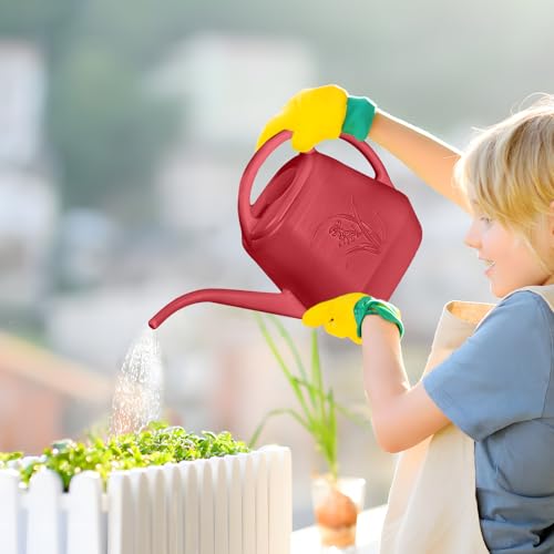 Plant Watering Can - 1/2 Gallon - Wine Red | With Long Spout for Watering-Home Indoor and Outdoor Garden - color: Wine Red