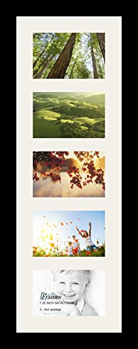 ArtToFrames Collage Photo Frame Single Mat with 5-4x6 Openings and Satin Black Frame. - color: 5 - 4x6 - (2385)