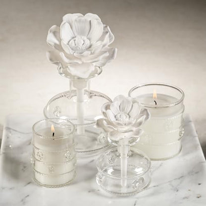 Zodax Grand Casablanca Scented Jar Candle, 6.5 oz - Water Lotus | Decorative glass jar candle, Clean aquatic floral and herbal scent, 40 hours burn time, Gift box included - size: 6.5 oz/ 1 pack