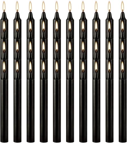 Black Taper Candles, 4 Inch, Unscented, 100% Cotton Wick, 2-Hour Burn Time, for Halloween, Rituals, Meditation, Altar, 40 Pack - color: 40 Black