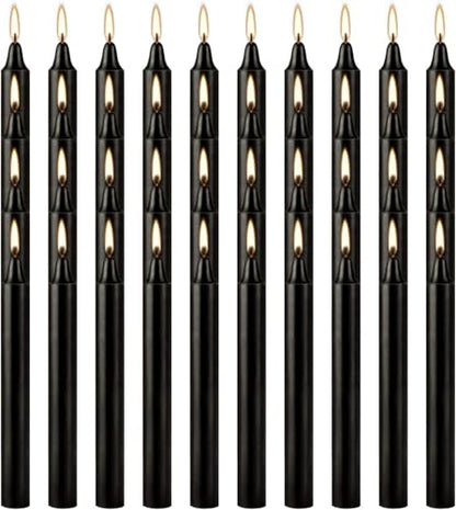 Black Taper Candles, 4 Inch, Unscented, 100% Cotton Wick, 2-Hour Burn Time, for Halloween, Rituals, Meditation, Altar, 40 Pack - color: 40 Black