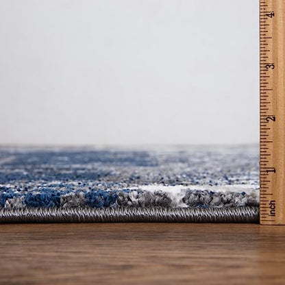 Keen Home Design Throw Rugs - 24"x36" Non-Shedding, Thick Pile Abstract Rugs for Kitchen, Living Room, Bedroom, Dining Room, Entryway - Size: 2' x 3', Abstract Navy/Gray - color: Abstract Navy/Gray, size: 2' x 3' (Rectangular)