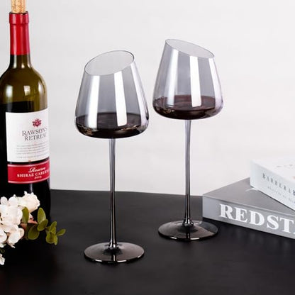KAMMAK Crystal Red Wine Glasses Set of 2, 16.06 oz Stemmed Glasses, XH011 | Hand Blown, Bordeaux Wine Glasses, Thin Rim & Long Stem, Red & White, Daily Use, Wedding or Birthday Gift for Women - size: 8KPXH011