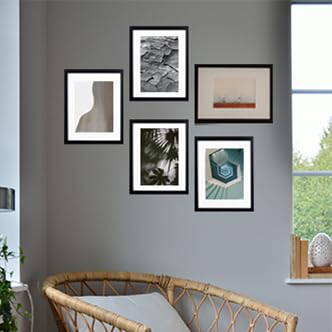 Black Wooden 11x14 Picture Frame set of 2, Display 11x14 Picture without Mat or 8x10 Picture with Mat - color: Black, size: 11x14 inches