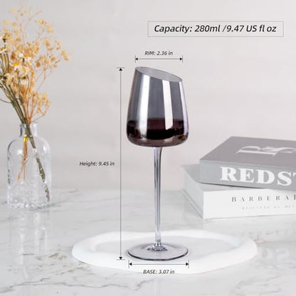 KAMMAK Crystal Red Wine Glasses Set of 2, 9.47 oz Stemmed Glasses, XH013 | Hand Blown, Bordeaux Wine Glasses, Thin Rim & Long Stem, Red & White, Daily Use, Wedding or Birthday Gift for Women - size: 8KPXH013