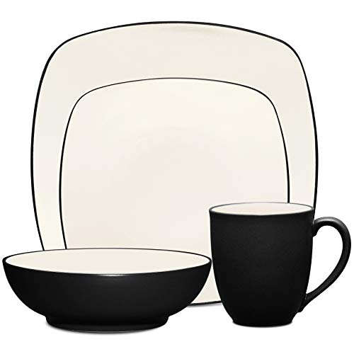 Noritake Colorwave Graphite 4-Piece Square Place Setting, Service for 1 - color: Graphite