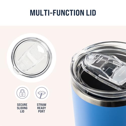 Hogg 20 oz Skinny - Steel Blue, Powder Coated Tumblers for Laser Engraving, Engravable Tumblers Bulk, Stainless Steel Cups Bulk, Insulated Cups with Lids - color: Steel Blue