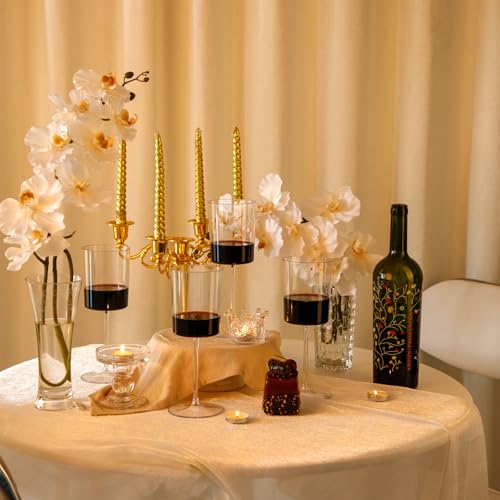 Ciaell 12 Pack Clear Plastic Wine Glasses - 14Oz Plastic Wine Glasses with Stem - Disposable Stemmed Wine Glass for Parties & Weddings & Outdoor | 14 oz Clear Stemmed Cups, Heavy Duty Plastic, Wine Champagne Cocktails Margaritas for Parties Birthdays Anni