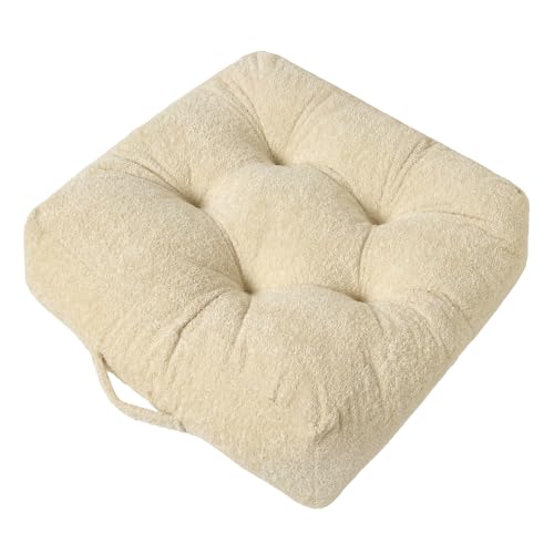 Floor Cushion Pillow, Portable Large | Meditation Adult Sitting Pillow with Handle for Tatami, Living Room & Yoga (1, Square, Fog, 22 x 22 x 6 inches) - color: Square, Fog