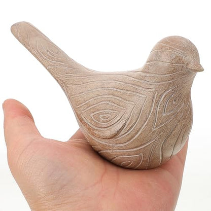 Kichvoe Resin Bird Statue Set of 2 Miniature Bird Figurines Handcrafted Decorative Resin Birds for Home Decor Tabletop Living Room Office Display