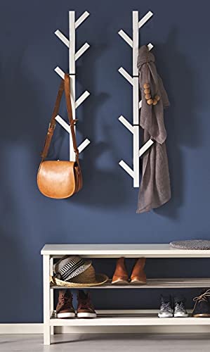 Coat Rack & Hat Rack – Modern Design – Wall Mounted – Stylish – (White) - color: White