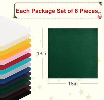 Cloth Napkins Set of 6, 18 x 18 Inch, Washable Hunter Green Dinner Napkins with Hemmed Edges for Restaurant, Wedding and Holiday - color: Hunter Green, size: 18" x 18" (Set of 6)