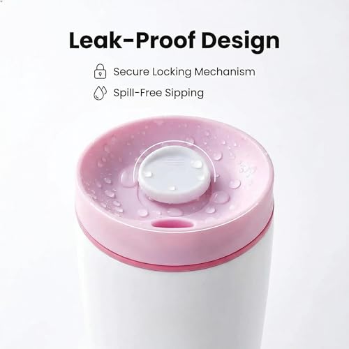 12 oz coffee tumbler Insulated coffee mug with lid Slider Insulated Stainless Steel Coffee Tumbler, Travel Mug for Hot and Iced Beverages insulated travel coffee mug (white) - color: White