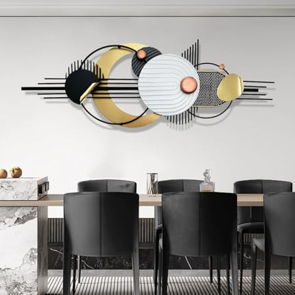 ERMOFAV 59" Large Wall Decor,3D Abstract Metal Wall Art for Living Room | 59x21in metal wall decor with layered metal texture, mounting hardware, two-way display - style: wall sculpture 2