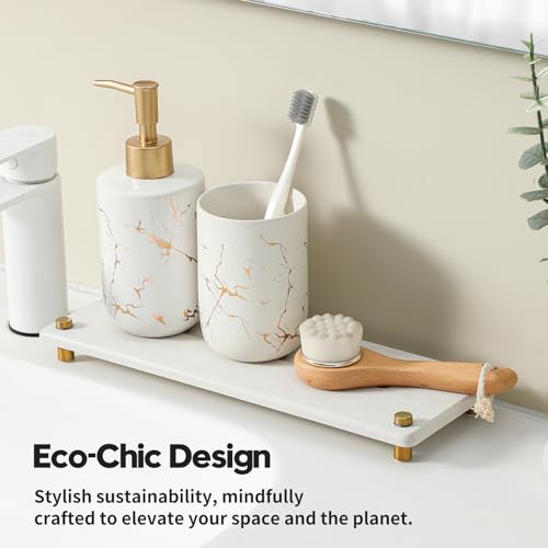 Water Absorbing Stone Sink Caddy Kitchen Sink Organizer Tray, Diatomite Bathroom Counter Tray, Gold Faucet Drying Mat Coaster Soap Dish Rack Riser Dispenser Sponge Holder, Beige 12.5" x 4.5" - color: 12.5"x 4.5" - Beige - Gold