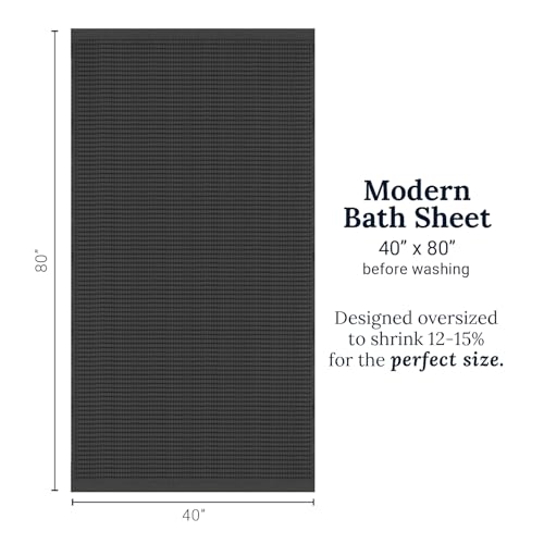GILDEN TREE Waffle Bath Sheet Quick Dry Towel, Thin Luxury Bath Towels, Bath Sheets 40x80 Large Bath Towels, Modern Style (Faded Black) - color: Faded Black, size: Bath Sheet (40" x 80")