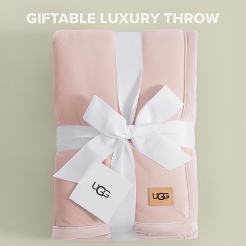 UGG Bliss Fleece Throw Blanket for Couch, 50''x70'', Quartz Pink | Super Soft & Reversible, Plush Fluffy Bedding, Oeko-Tek Compliant, Giftable Blanket, Medium Weight, Machine Washable - color: Pink