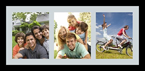 ArtToFrames Collage Photo Frame Single Mat with 3-8x10 Openings with Satin Black Frame and Baby Blue mat. - color: 3 - 8x10 - (2156), size: Baby Blue