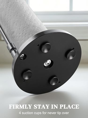 SMARTAKE Paper Towel Holder Countertop, Non-Slip Weighted Base, Silver | Freestanding Kitchen Roll Dispenser, Rustproof Stainless Steel, Spring Arm for Easy Tear, Widden Top, with 4 Suction Cups - color: 01-silver