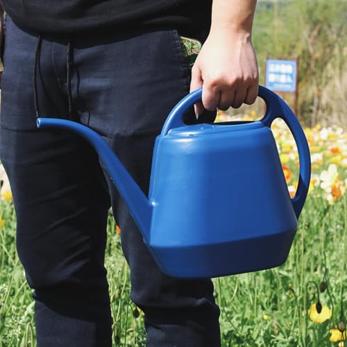 1 Gallon Watering Can Indoor Plants, 2026 Long Spout Large Capacity Modern Plastic Watering Can with Ergonomic Handle,Outdoor Watering Can for Flower Plants House Bonsai Garden Patio Office - color: Pink