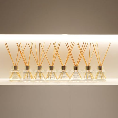 100ml Scent Diffuser with 6 Fiber Sticks, 3.5 oz Reed Diffuser Set | Aromatherapy Fragrance Diffusers Air Fresheners for Home Bedroom Bathroom (Orange)