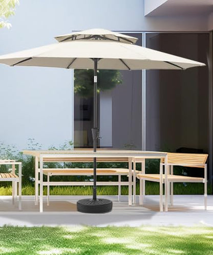 C-Hopetree 78 lb Heavy Duty Water Fillable Base Stand for Patio Outdoor Market Table Umbrella, Black - size: 78lb