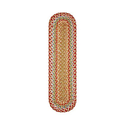Homespice Azalea Jute Braided Table Runner, Oval 8x28 Set of 2 | Multicolor Table Runner for Dining Table, Reversible, Rich Colors, Durable and Easy to Clean - color: Cider Barn