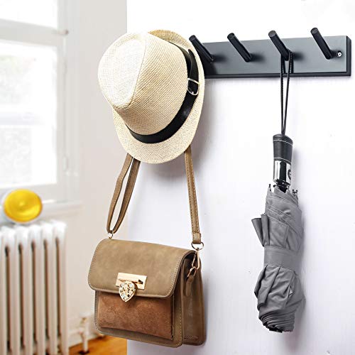 WEBI Coat Rack Wall Mounted,Coat Hanger Wall,16" Hole to Hole,Coat Hooks Wall Mount,Hook Rack Peg Rail,5 Hooks for Hanging Jacket,Hats,Clothes,White - color: White, size: 17 inch
