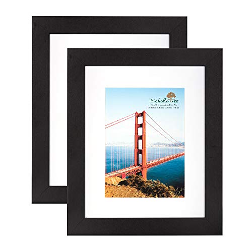 Rustic Picture Frame with Mat (Black, 8x10 inches) - color: Black, size: 8x10 inches