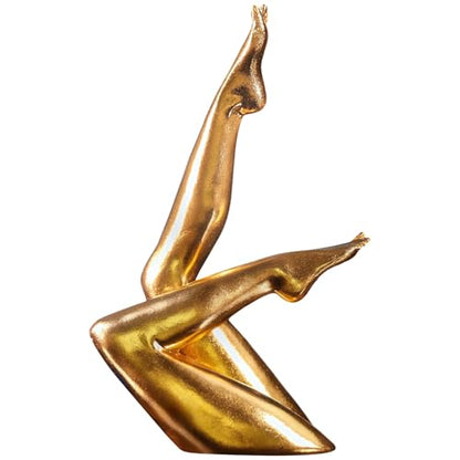 Abstract Yoga Human Figure Sculpture, Gold Resin Home Decor, Shelf Art Ornament for Living Room/Office