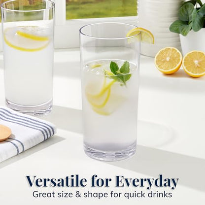US Acrylic Classic Clear Plastic Reusable Drinking Glasses (Set of 6) 24oz Iced-Tea Cups | BPA-Free Tumblers, Made in USA | Top-Rack Dishwasher Safe (Pack of 3) - color: Clear, size: Iced-Tea Tumblers (Pack of 3)