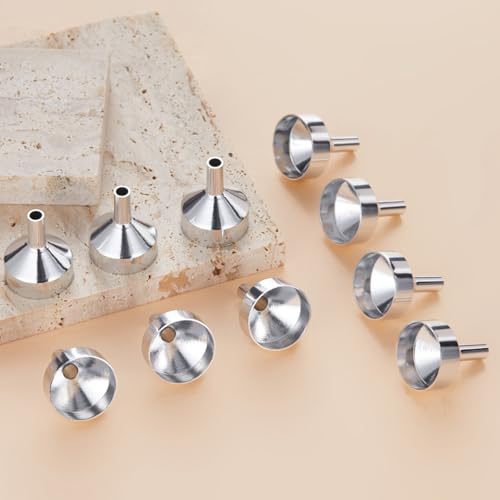 4PCS Mini Metal Funnels for Essential Oils Perfume Bottles Small Refill Tool Set Size Containers Leak Free Precision Pouring