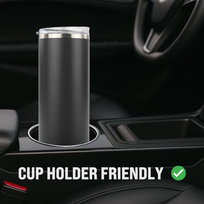 Hogg 20 oz Skinny - Charcoal Gray, Powder Coated Tumblers for Laser Engraving, Engravable Tumblers Bulk, Stainless Steel Cups Bulk, Insulated Cups with Lids - color: Charcoal Gray