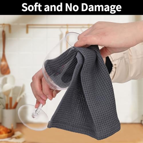 100% Cotton Kitchen Dish Cloths, 6 Pack Kitchen Towels and Dishcloths Sets, Drying Dishes Quick Drying Kitchen Towels Dish Rags, 12 X 12 Inches, Mixed Color