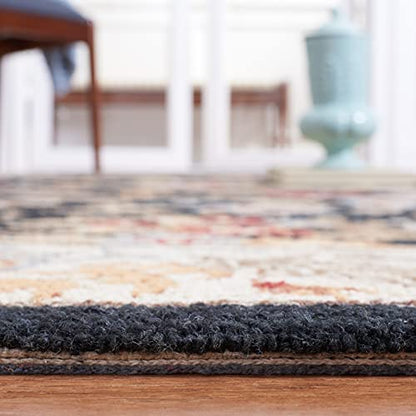 SAFAVIEH Chelsea Collection Runner Rug - 2'6" x 14', Black, Hand-Hooked French Country Wool, Ideal for High Traffic Areas in Living Room, Bedroom (HK141B) - color: Black, size: 2'6" x 14' (Runner)