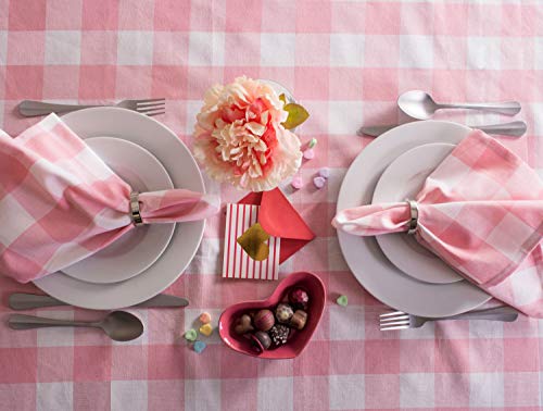 DII Buffalo Check Collection, Classic Farmhouse Cloth Napkin Set, 20x20, Pink & White, 6 Piece - color: Pink & White, size: 20" x 20" (Set of 6)