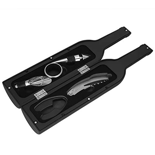 5-Piece Opener Set Stainless Steel Bottle Opener Foil Cutter Aerator Pourer Drip Accessories Kit