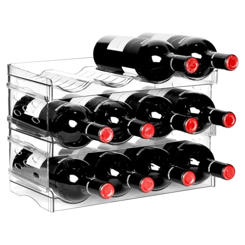 BoxedHome Plastic Water Bottle Organizer and Wine Rack Storage Holder for Inside Cabinet, Kitchen Countertop, Table Top, Pantry, Bars, Cabinets, Fridge - Clear (3 Tier 12 Containers) - size: 3Tier 12Bottles