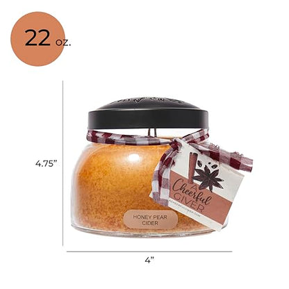 A Cheerful Giver - Honey Pear Cider Mama Scented Glass Jar Candle (22oz) with Lid & True to Life Fragrance Made in USA - size: 22 oz