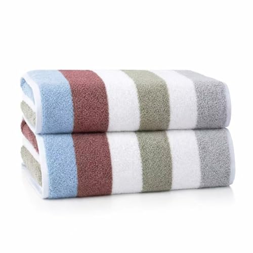 YiLUOMO Blue Striped Pattern Hand Towels Set of 2, 13 x 29 Inch | Super Soft 100% Cotton Absorbent Quick Dry Decorative Hand Towel for Bathroom Kitchen Home Everyday Use, Pool, Camping - color: B-blue
