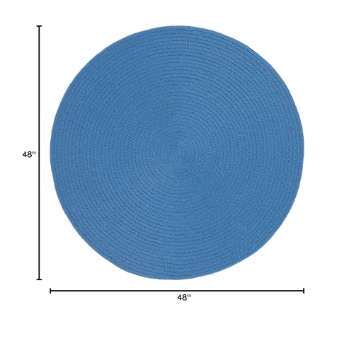 SAFAVIEH Braided Collection Area Rug - 4' Round, Blue, Handmade Country Farmhouse, Ideal for High Traffic Areas in Living Room, Bedroom (BRD402L) - color: Blue, size: 4' (Round)