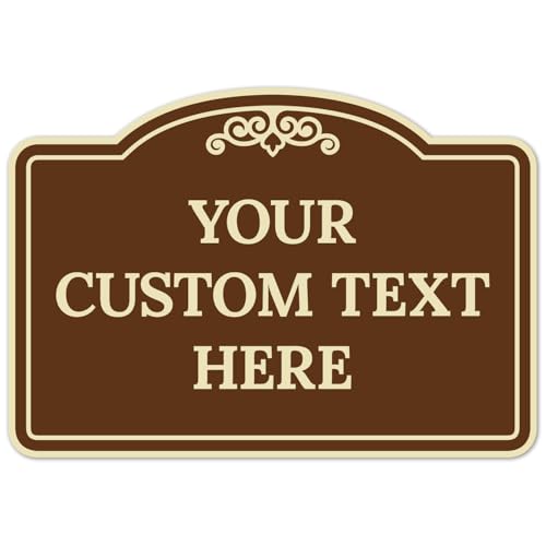 Custom Decorative Sign, Personalized Metal Sign for Business, Driveway, Home, Airbnb, Office Door Plaque, Brown Background Sign, 7x10 Inches, ACM, Fade Resistant, Made in USA by Sigo Signs - color: Brown Background, size: 10x7