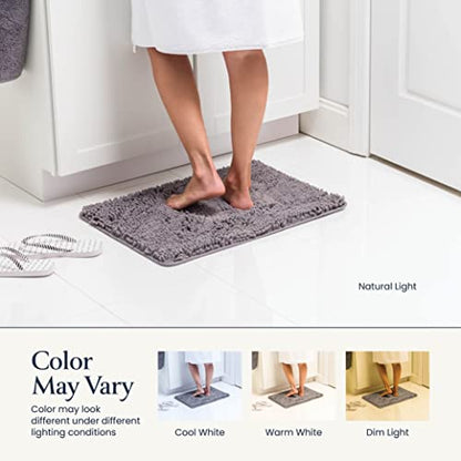 BELADOR Bathroom Rugs Sets 2 Piece- Plush Bath Mat Set Quick-Dry Soft Chenille Mat with Rubber Backing, Absorbent Rug Set, Washable Bath Rugs - Bath Mats 24x17 + 30x20