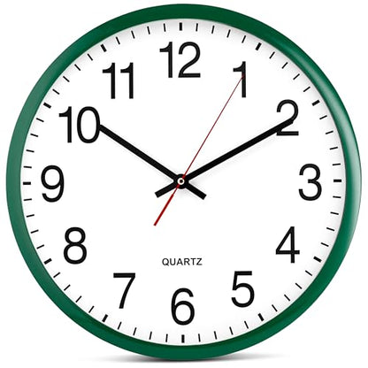 Bernhard Products Hunter Green Wall Clock, Silent Non Ticking - 16 Inch Extra Large Quality Quartz Battery Operated Round Easy to Read Home/Office/Business/Kitchen/Classroom/School Clocks - color: Hunter Green, size: 16 Inch