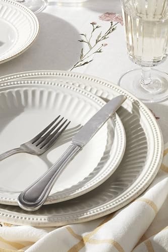 Lenox French Perle Groove White All-Purpose Bowls, Salad Bowl Set for 4 | dishwasher safe | versatile for cereal, soup, or salad | multi-purpose bowl | 6 inch diameter | 3 inch, 20oz - style: All-Purpose Bowls, Set of 4
