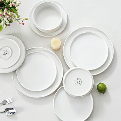 26 OZ Ceramic Cereal Bowls Set, 6 Inch, Set of 4, Modern White | Handcrafted, Dishwasher & Microwave Safe, For Breakfast, Soups, Oatmeal, Ramen, Pho, Udon, Soba - color: White, size: Cereal Bowls Set (4PCS)