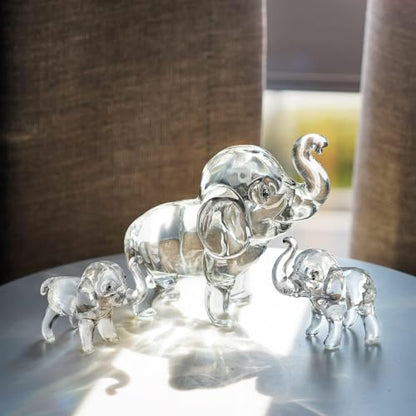 3Pcs Crystal Elephant Figurines Collectible Lucky Glass Animals Paperweight | K9 Crystal,Whimsical Home Decor,Elephant Statue Table Centerpiece,Birthday Gift For Women Mom,Delta Sigma Theta,Christmas - style: Elephant-3pcs