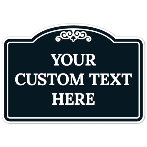 Custom Decorative Sign, Personalized Metal Sign for Business, Driveway, Home, Airbnb, Office Door Plaque, Black Background, 7x10 Inches, ACM, Fade Resistant, Made in USA - color: Black Background, size: 10x7