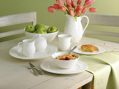 Lenox Opal Innocence Carved Oval Porcelain Serving Platter | dishwasher safe | elegant carved design | entertaining, food tray, gift for women, fruit platter tray - size: 4.20 LB, style: Oval Platter